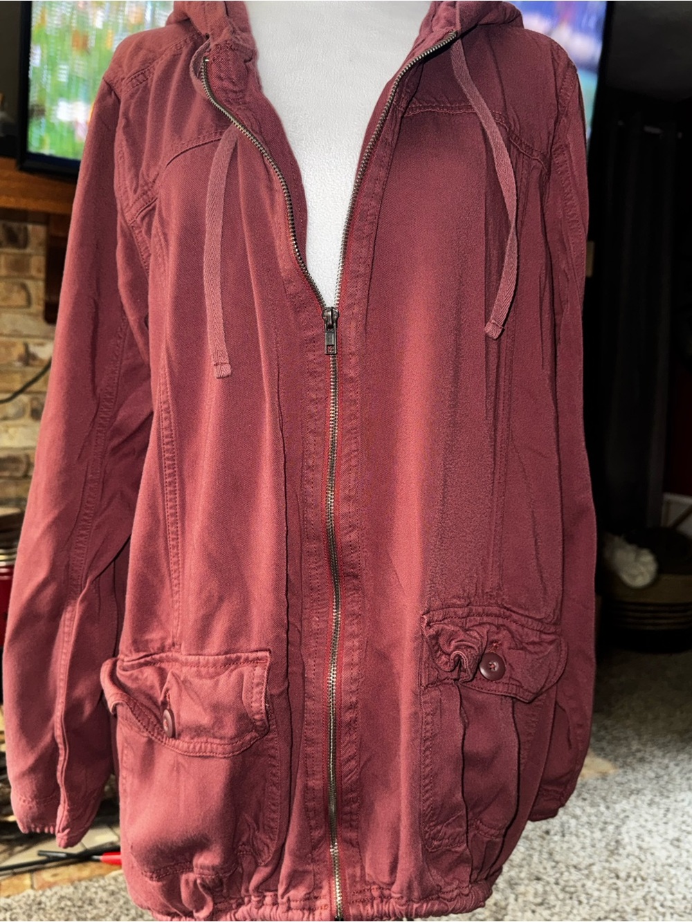 Serra Hooded Utility Jacket in Dusty Rose